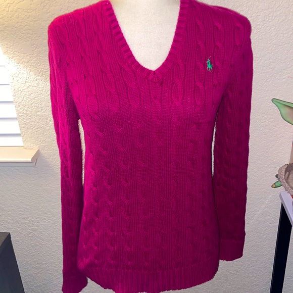 Ralph Lauren Sweaters - Ralph Lauren Sport Cable Sweater Pink SZ LG